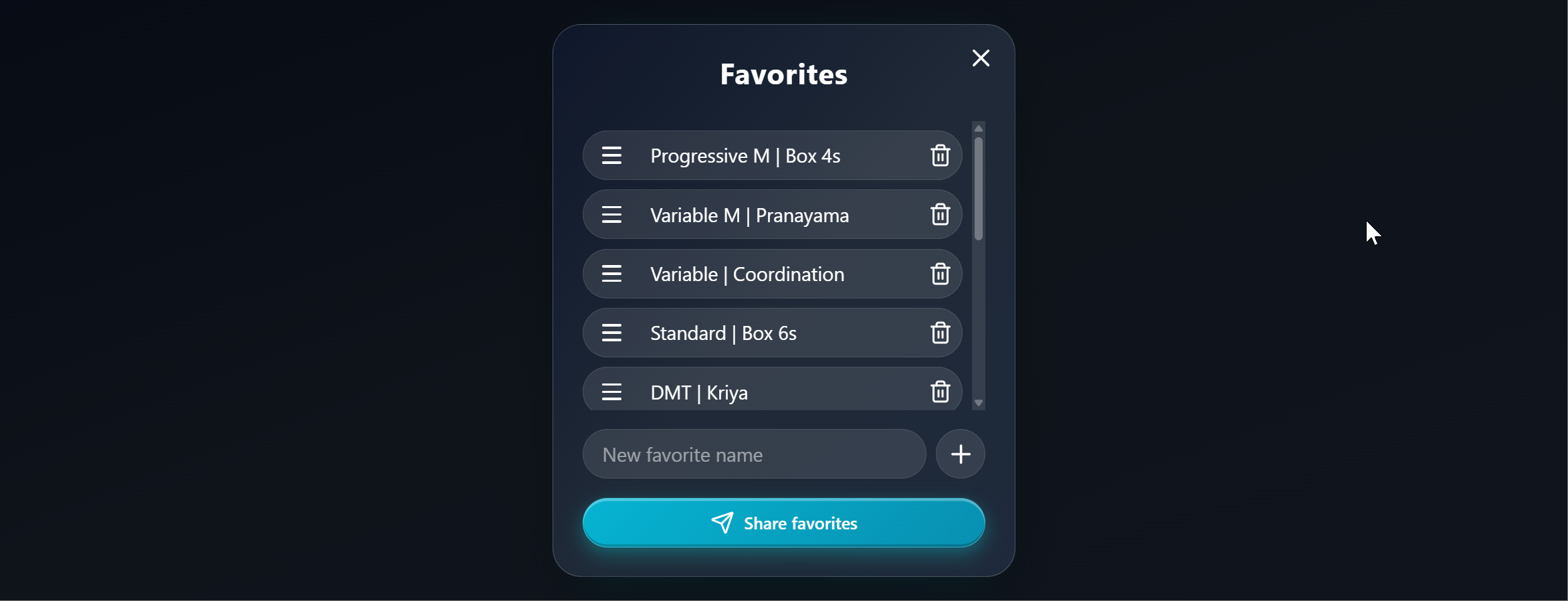 17 Ademhalingsoefeningen - Preset Selector